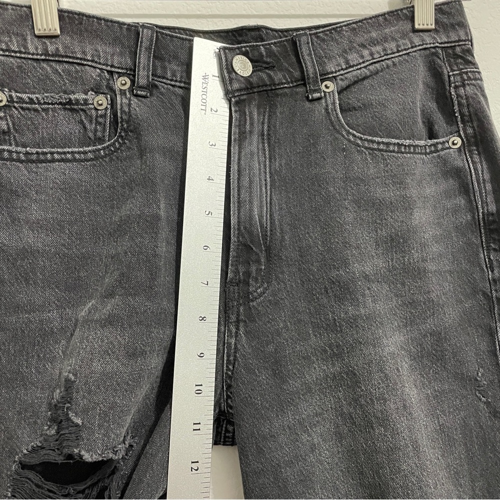American Eagle Skater Jean High Rise Black Distressed Wide Leg Womens 6 - Picture 11 of 13